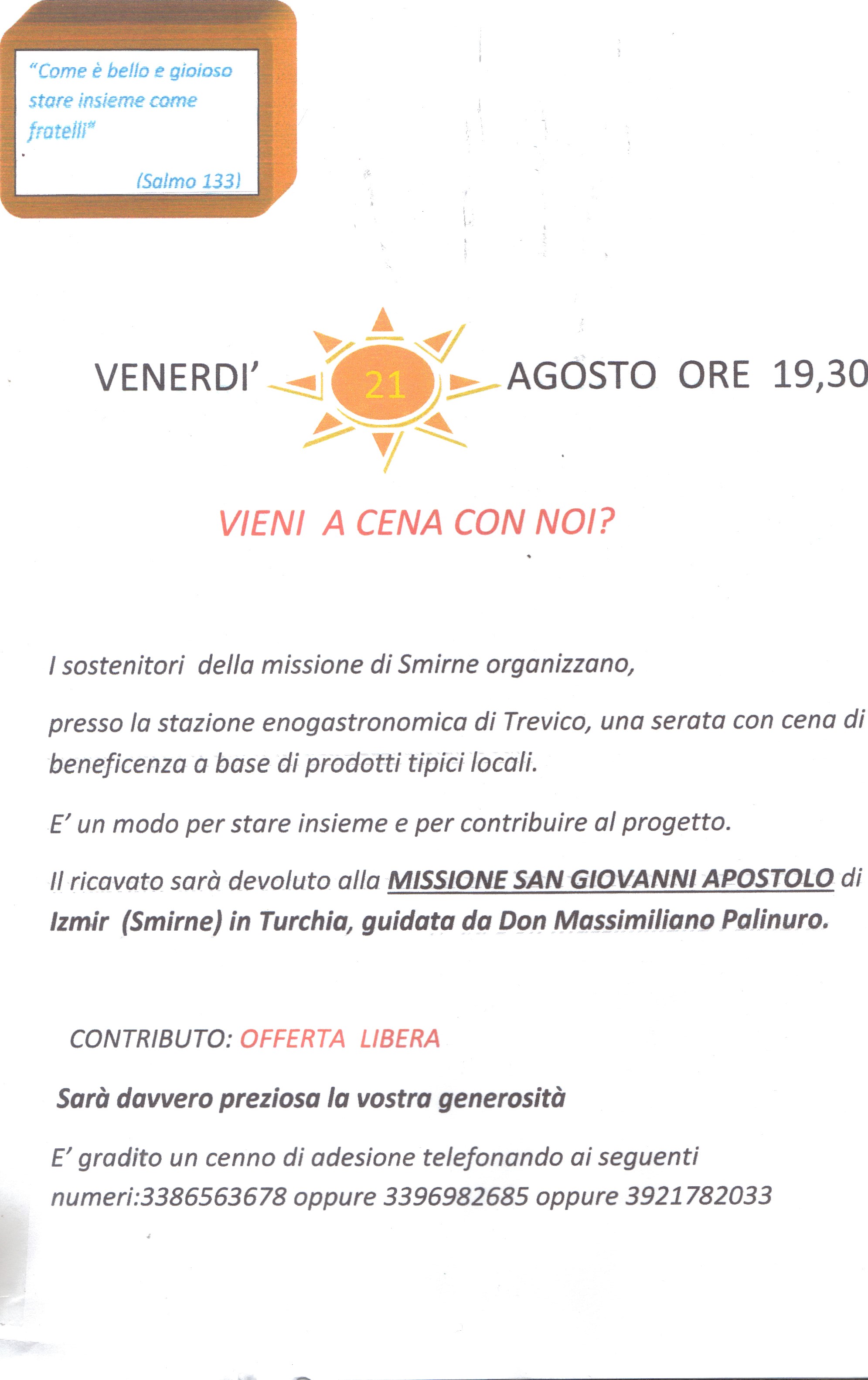 Vieni a cena con noi?